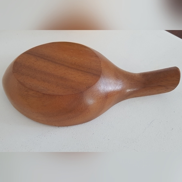 1960s Natural Monkey Pod Wood Leaf Bowl - Picture 3 of 6